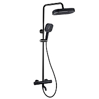 Душевая стойка ALMAes Deivon SDI-1834 с термостатом, черный матовый