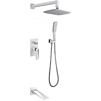 Душевой комплект Boheme Venturo 374-W-2 для ванны с душем, белый/хром