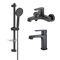 Душевой комплект Aquatek Оберон 3 в 1 AQ1230MB черный матовый