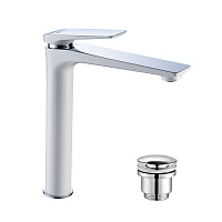 Смеситель Lemark Allegro LM5909CW для раковины, хром/белый