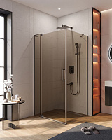 Душевой уголок Cezares Slider SLIDER-AH-1-90-90/100-BR-GM 90x90 тонированное, оружейная сталь