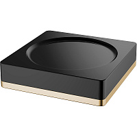 Мыльница Boheme 10960-B-G настольная, золото/черный