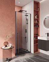 Душевая дверь в нишу Cezares Liner LINER-B-12-90-C-NERO-R 90 прозрачное, черный