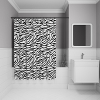 Шторка на ванну IDDIS Base BB03P18i11 черный/белый