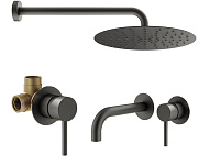 Душевой комплект Plumberia Selection Ixo KITXO01GR210 для ванны, графит матовый