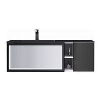 Тумба с раковиной Orans BC-9015-1200L 120х55 белый матовый/черный