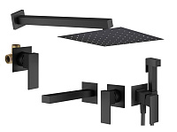 Душевой комплект Plumberia Selection Tag KITZTG01NO220 для ванны, черный матовый