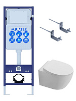 Комплект 3в1 с инсталляцией Aquatek Сириус SET AQUATEK СИРИУС-INS17/KKI2 без клавиши смыва, белый