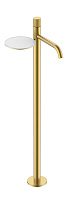 Смеситель Boheme Stick 120-MG.4 для раковины, ручка Spirale, золото матовое