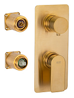 Смеситель Remer Infinity I93KBBG для душа, золото брашированное