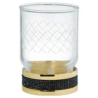 Стакан Boheme Royal Cristal 10931-G-B для зубных щеток, золото/черный