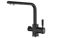 Смеситель Zorg Steel Hammer SH 909 BLACK CR для кухонной мойки/для фильтра, черный металл/хром