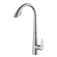 Смеситель WasserKRAFT A8617 для кухонной мойки, с выдвижным изливом, нержавеющая сталь