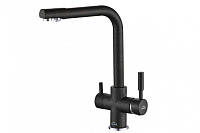 Смеситель Zorg Steel Hammer SH 552 BLACK CR для кухонной мойки/для фильтра, черный металл/хром