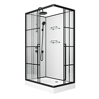 Душевая кабина Niagara Standart ST120/80/15QL/KL/BKT 120x80x225 черный матовый/прозрачный клетка
