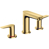 Смеситель Hansgrohe Talis E 71733990 для раковины, на 3 отверстия, полированное золото