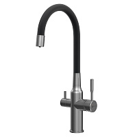 Смеситель Lemark Expert LM5083GMN-Black для кухонной мойки, графит/черный