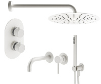 Душевой комплект Plumberia Selection Ixo KITXOT18BO210 для ванны, c термостатическим смесителем, бел