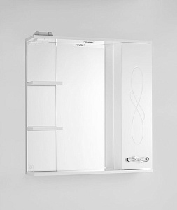 Шкаф-зеркало Style Line Венеция 75x83 с подсветкой, белый глянцевый