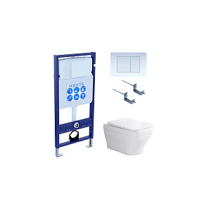 Комплект Aquatek SET AQUATEK АМАДЕО-009 4в1 подвесной унитаз + инсталляция + кнопка + сидение
