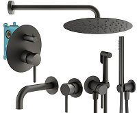 Душевой комплект Plumberia Selection Ixo KITZXO18GR210 для ванны, графит матовый
