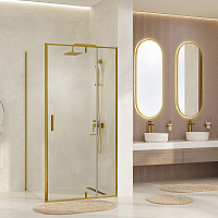 Душевой уголок WasserKRAFT Aisch 55P 55P18 90x100 прозрачное, золото матовое