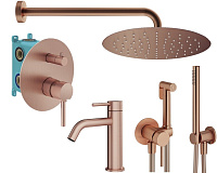 Душевой комплект Plumberia Selection Ixo KITZXO18RS53 для ванны, медь брашированная