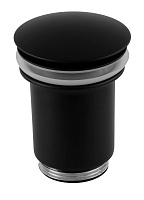 Донный клапан с переливом Remer 905CC114NO 1”1/4 для раковины, черный матовый