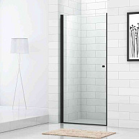 Душевая дверь в нишу Cezares Eco ECO-O-B-1-90-C-NERO 90x190 стекло прозрачное/профиль хром