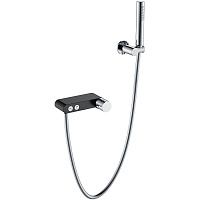 Смеситель Boheme Stick 123-BCR для ванны, ручка Diamond, черный/хром