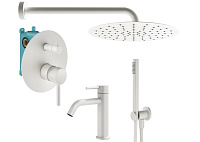 Душевой комплект Plumberia Selection Ixo KITXO18BO53 для ванны, белый матовый
