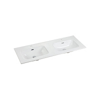 Раковина накладная Ceramicanova Element CN7004 121x46.5x18 двойная, белый