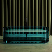 Прозрачная ванна ABBER Kristall AT9708Aquamarin 170х75 бирюзовый