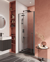 Душевая дверь в нишу Cezares Liner LINER-B-12-90-C-NERO-L 90 прозрачное, черный