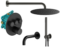 Душевой комплект Plumberia Selection PS Box KITPSB03NO260 для ванны, c термостатическим смесителем, 