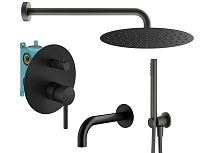 Душевой комплект Plumberia Selection Ixo KITXO19NO260 для ванны, черный матовый