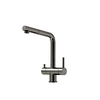 Смеситель для кухонной мойки Sancos Spin SC4015GG вороненая сталь