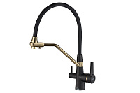 Смеситель Zorg Steel Hammer SH 903-6 BLACK BR для кухонной мойки/для фильтра, черный металл/бронза