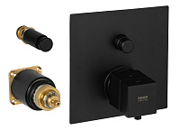 Термостатический смеситель Remer Q-Elegance QT09KBNO для душа, черный матовый