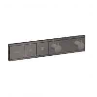 Термостат Hansgrohe RainSelect 15380340 на 2 потребителя, для душа, шлифованный черный хром