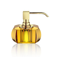Дозатор для жидкого мыла Decor Walther Kristall 0924481 настольный, янтарь/золото