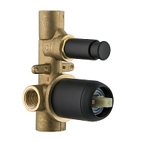 Скрытая монтажная часть Plumberia Selection Ixo INT0036NO смесителя для душа, на 2 выхода, черный матовый