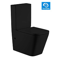 Унитаз-компакт SantiLine SL-5028MB с системой смыва Торнадо, черный матовый