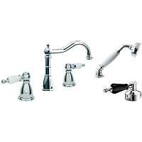 Смеситель Boheme Tradizionale chromo 396-BSW на борт ванны, хром/черный Swarovski