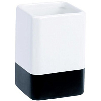 Стакан для зубных щеток Fixsen Text FX-230-3 белый/черный