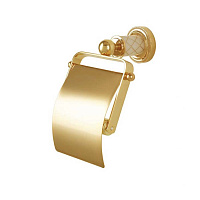 Держатель туалетной бумаги Boheme Murano 10901-W-G с крышкой, белый/золото