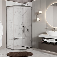 Душевой уголок WasserKRAFT Naab 86S 86S38 100x100 серебристый профиль, прозрачное стекло