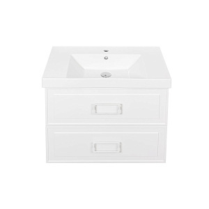 Тумба с раковиной La Fenice Cubo TWIN FNC-01-CUB-B-80-2 два ящика, Bianco белый матовый