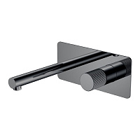 Смеситель Boheme Stick 125-SGM.3 для раковины, ручка Linea, оружейная сталь глянцевая