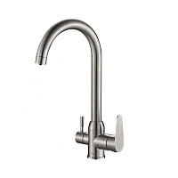 Смеситель Zorg Steel Hammer SH 723 INOX для кухонной мойки, сталь